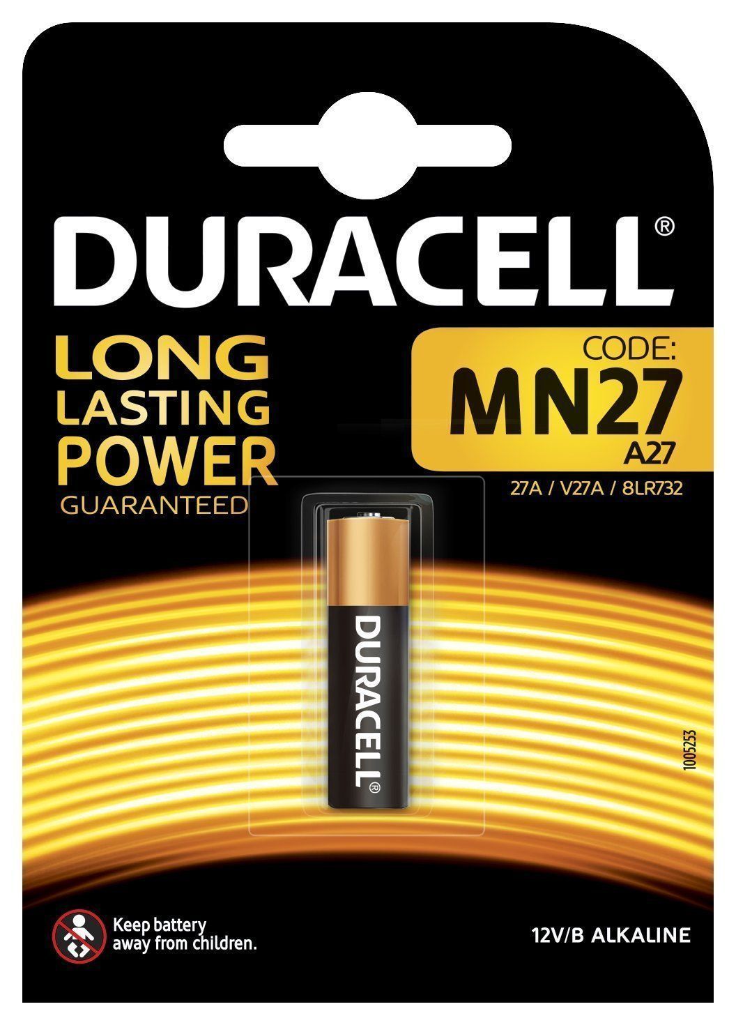 PILA DURACELL ESPECIAL MN27 12V. (B/1UD.)