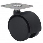 RUEDA GIRATORIA  PLASTICO CON PLACA 40 MM.
