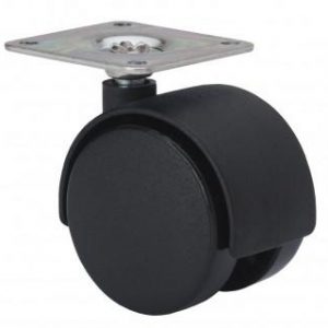 RUEDA GIRATORIA  PLASTICO CON PLACA 40 MM.